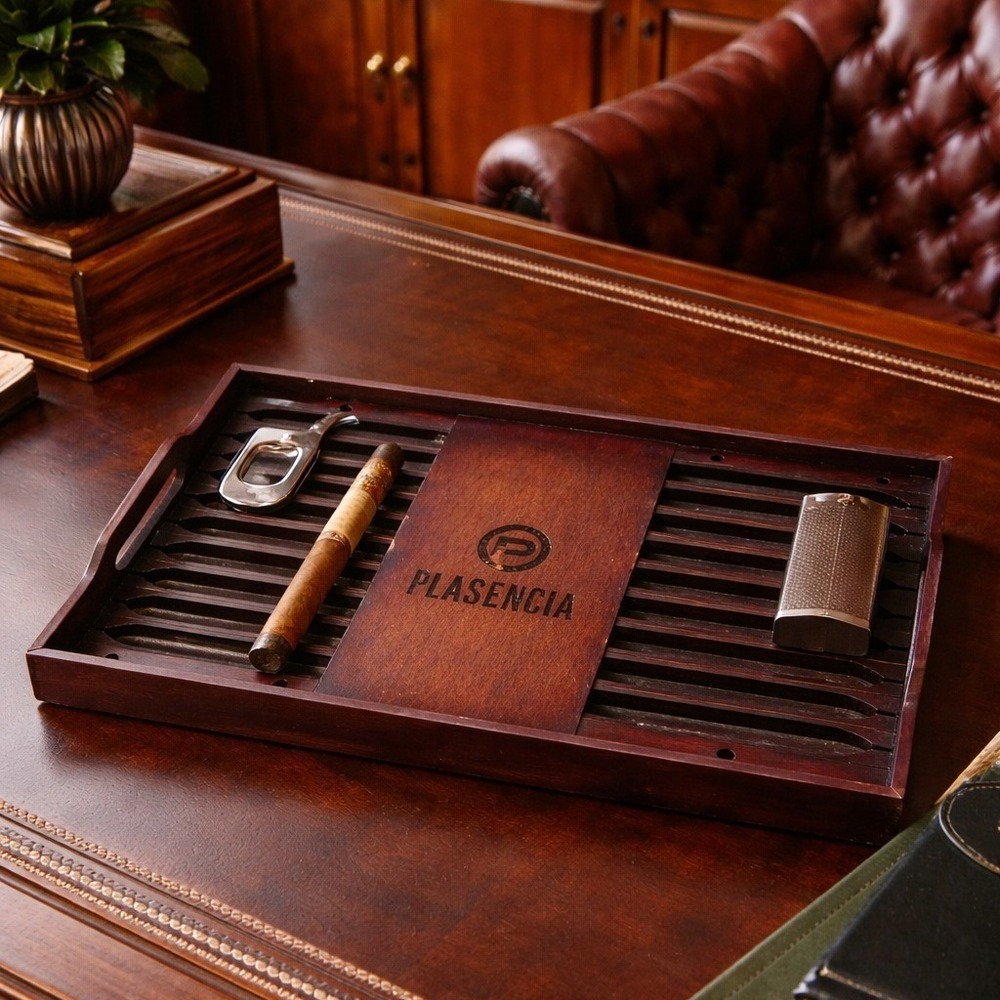 Vintage Plasencia Cigar Wood Mold Tray Rustic Decor with Embossed‎ Logo
